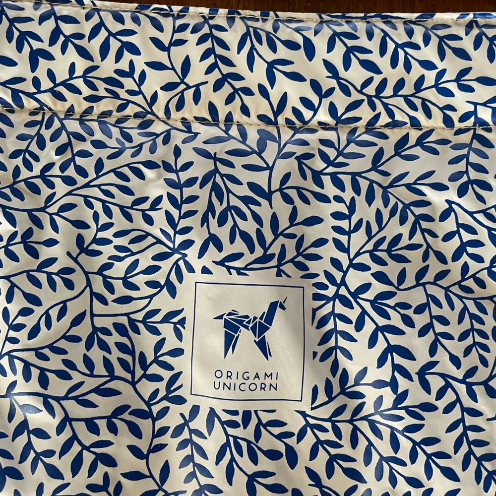 Origami Unicorn Royal Blue and White Travel Toiletry Under Garment Accessory Bag - Picture 3 of 10